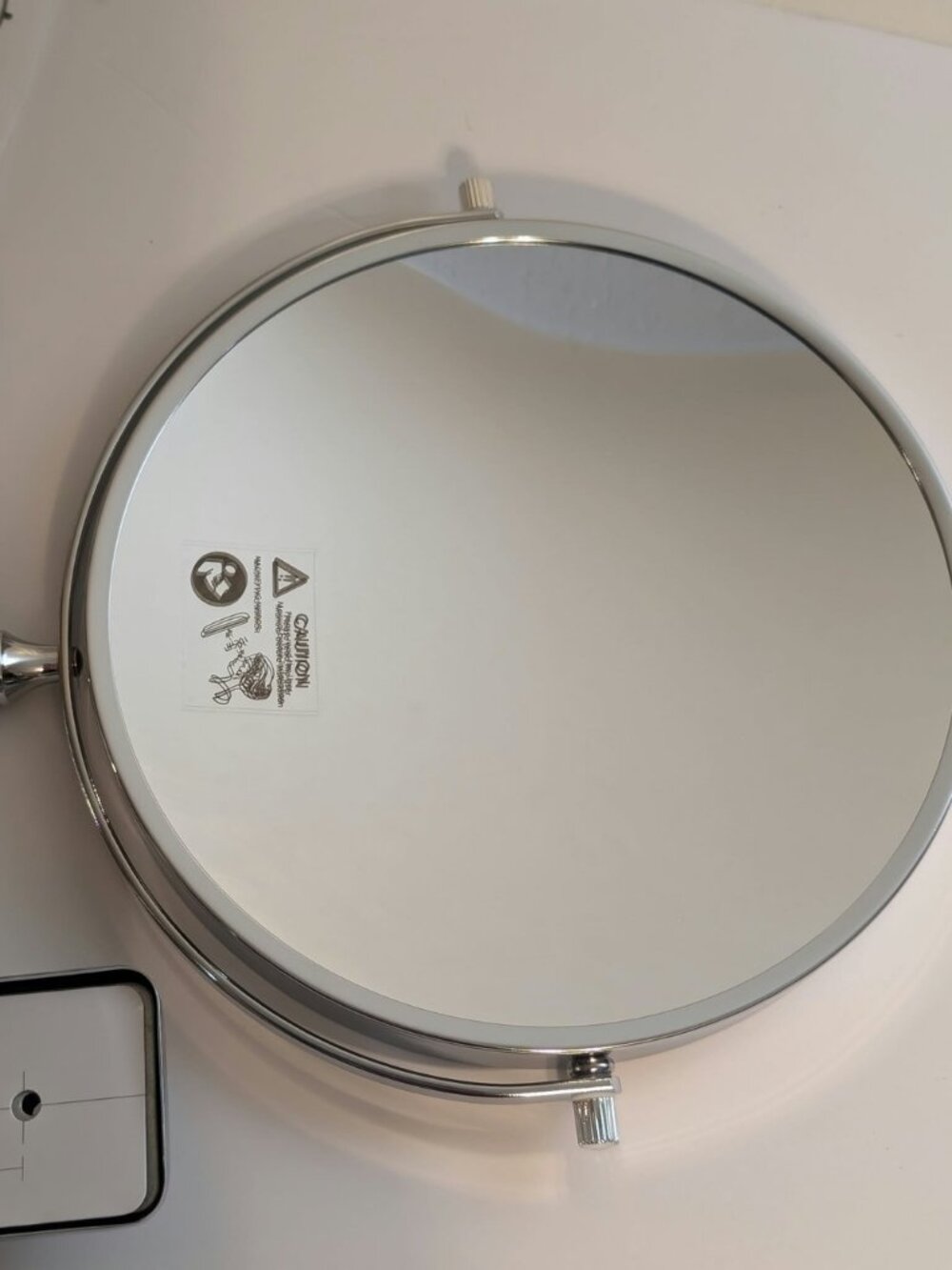 Auxmir Wall Mount Makeup Mirror 8in 1X 30X Magnifying Chrome 360 Swivel Open Box
